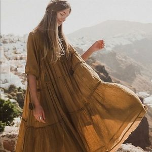 Free People Brown Midi Dress